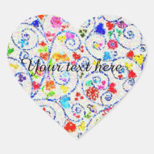 ​Whimsical Mosaic Floral Heart Sticker