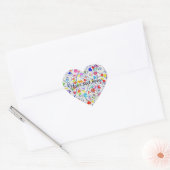 Whimsical Mosaic Floral Heart Sticker (Envelop)