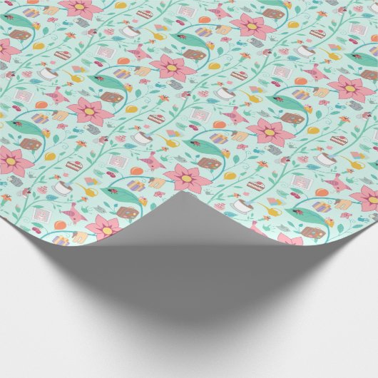 Whimsical Mother's Day Collage Pattern Cadeaupapier (Hoek)