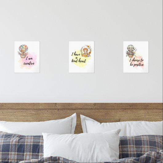 Whimsical Motivatie Animal Affirmation Prints (Slaapkamer)