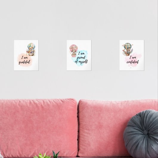 Whimsical Motivatie Animal Affirmation Prints (Woonkamer)