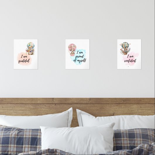 Whimsical Motivatie Animal Affirmation Prints (Slaapkamer)
