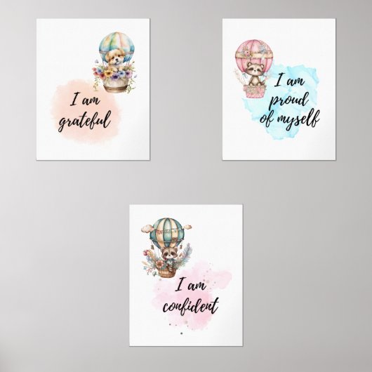 Whimsical Motivatie Animal Affirmation Prints (Voorkant)