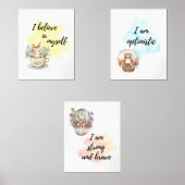 Whimsical Motivatie Animal Affirmation Prints (Voorkant)
