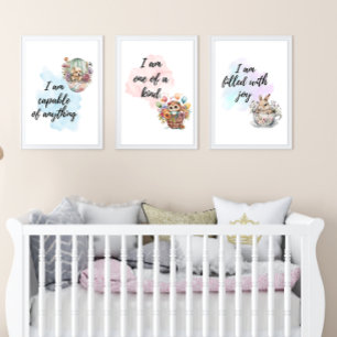 Whimsical Motivatie Animal Affirmation Prints