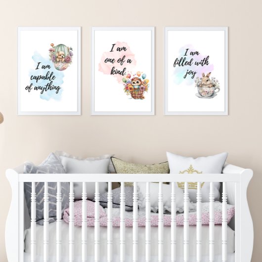 Whimsical Motivatie Animal Affirmation Prints