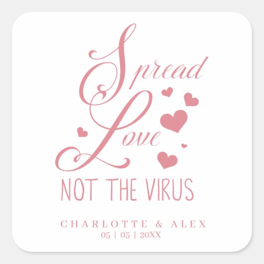 Whimsical Motivational Quote Wedding Sanitizer Gel Vierkante Sticker (Voorkant)