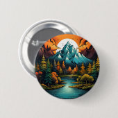 Whimsical Mountain River Adventure Pin Ronde Button 5,7 Cm (Voorkant /achterkant)