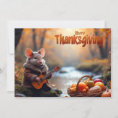 Whimsical Mouse – Autumn Forest  Feestdagenkaart (Voorkant)