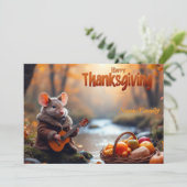 Whimsical Mouse – Autumn Forest  Feestdagenkaart (Staand voorkant)