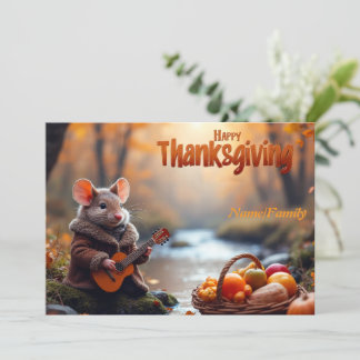 Whimsical Mouse – Autumn Forest  Feestdagenkaart
