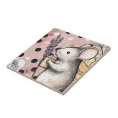 Whimsical Mouse Floral Watercolor Art Tegeltje (Zijkant)