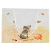 Whimsical Mouse Herfst Birthday Groot Cadeauzakje (Achterkant)