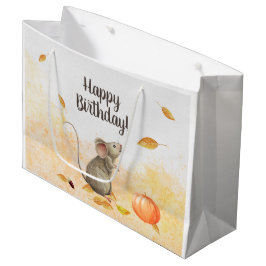 Whimsical Mouse Herfst Birthday Groot Cadeauzakje