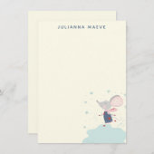 Whimsical Mouse Ice Skater Holiday, gepersonalisee Notitiekaartje (Voorkant / Achterkant)