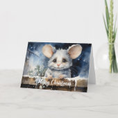 Whimsical Mouse Kerstmis Kaart (Voorkant)