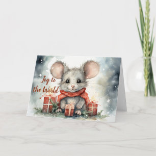 Whimsical Mouse Kerstmis Kaart