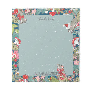 Whimsical Mouse Mouse Mouse paddenstoel Woodland K Notitieblok