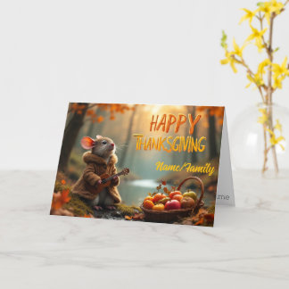 Whimsical Mouse Thanksgiving – Autumn Forest Celeb Kaart