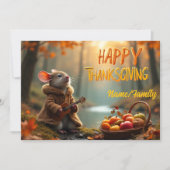 Whimsical Mouse Thanksgiving – Autumn Forest Celeb Kaart (Voorkant)