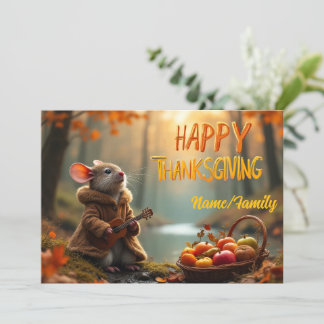 Whimsical Mouse Thanksgiving – Autumn Forest Celeb Kaart