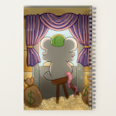 Whimsical Mouse Vendor – Cute Hat Booth Character  Notitieboek (Achterkant)