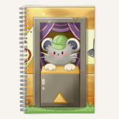 Whimsical Mouse Vendor – Cute Hat Booth Character  Notitieboek (Voorkant)