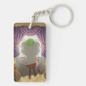 Whimsical Mouse Vendor – Cute Hat Booth Character Sleutelhanger (achterkant)
