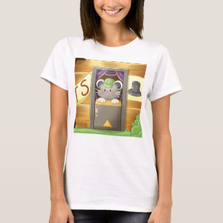 Whimsical Mouse Vendor – Cute Hat Booth Character T-shirt
