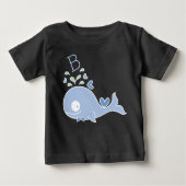 Whimsical Mr Blue Whale Bow Stropdas Monogram Baby (Voorkant)