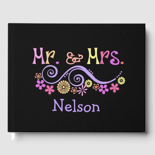Whimsical Mr en Mrs Wedding Guest Book Gastenboek (Voorkant)