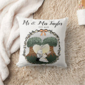 Whimsical Mr & Mrs Dancing Bunny Konijn Trouwen Kussen (Deken)