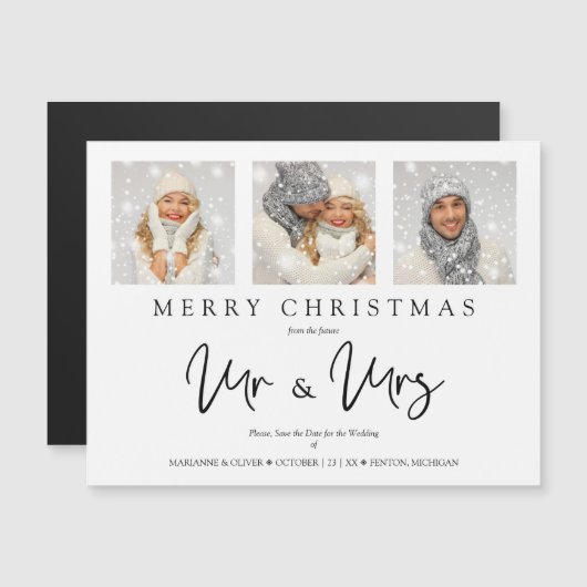 Whimsical MR. & MRS. Kerstbruiloft foto's (Voorkant / Achterkant)