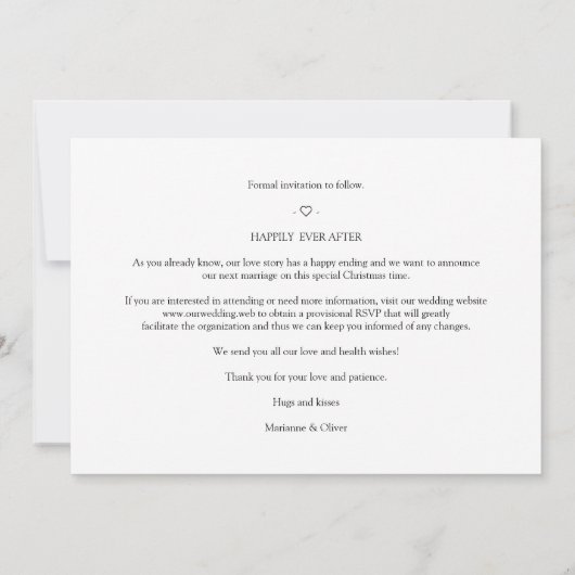 Whimsical MR. & MRS. Kerstbruiloft foto's Feestdagenkaart (Achterkant)