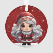 Whimsical Mrs Claus Red Sparkle Decor Xmas 🎄🤶🏻 Ornament (achterkant)