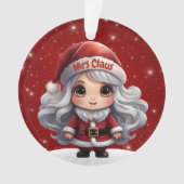 Whimsical Mrs Claus Red Sparkle Decor Xmas 🎄🤶🏻 Ornament (voorkant)
