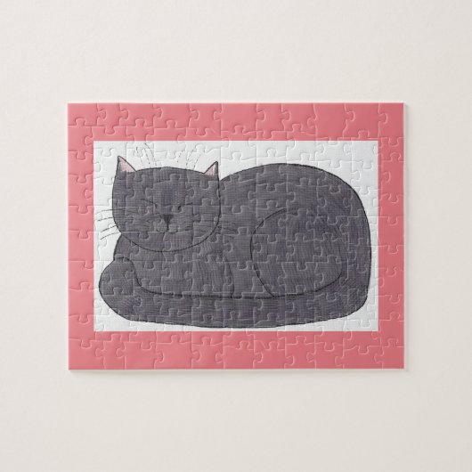 Whimsical Muffin Cat Slapend uitdagend puzzel (Horizontaal)