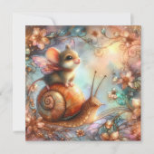 Whimsical muis en slak avontuur Pasen Feestdagenkaart (Voorkant)