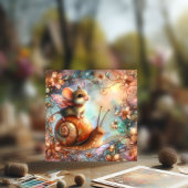 Whimsical muis en slak avontuur Pasen Feestdagenkaart