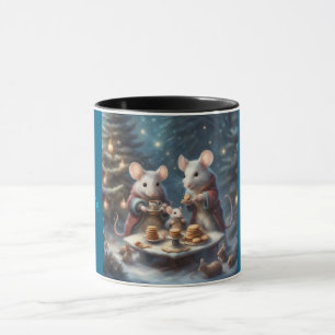 Whimsical muizen theepartij met Kerst Mok
