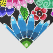 Whimsical Multi-Color Folk-Art Bloemen Decoupage Tissuepapier (Detail)