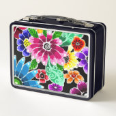 Whimsical Multi-Colour Folk-Art Bloemen Bloemen Bl (Achterkant)