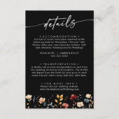 Whimsical Multicolor Wildflower Wedding Details  Informatiekaartje (Voorkant)