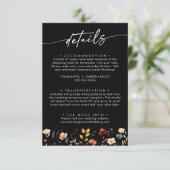 Whimsical Multicolor Wildflower Wedding Details  Informatiekaartje (Staand voorkant)