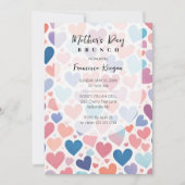 Whimsical Multicolored Hearts Mothers Day Party Kaart (Voorkant)