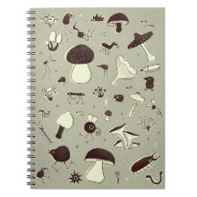Whimsical Mushroom and Forest Creatures Notitieboe