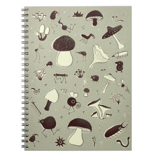 Whimsical Mushroom and Forest Creatures Notitieboe Notitieboek