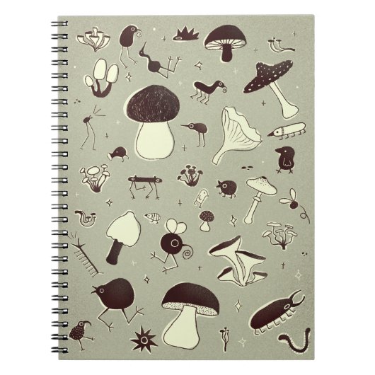 Whimsical Mushroom and Forest Creatures Notitieboe Notitieboek (Voorkant)