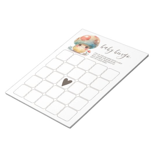 Whimsical Mushroom Baby Bingo Notitieblok (Schuin)