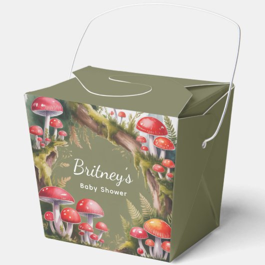 Whimsical Mushroom Baby Shower Bedankdoosjes (Voorkant)
